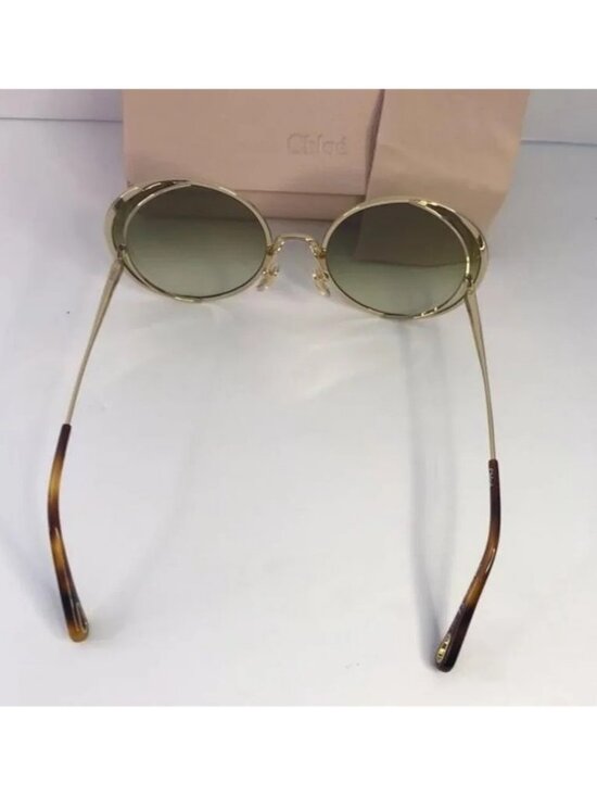 New Original Chloe Gold & Green Round Sunglasses HANAH COLLECTION main image 12